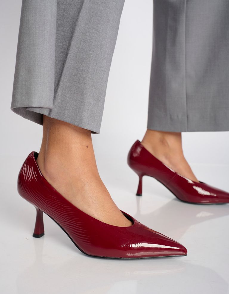 נעלי נשים -  - נעלי סירה עקב גבוה TIARE - בורדו3