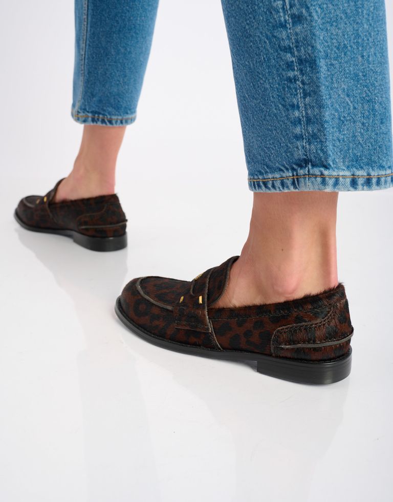 נעלי נשים - Bibi lou - נעלי מוקסין עם הדפס DALIA - נמר4