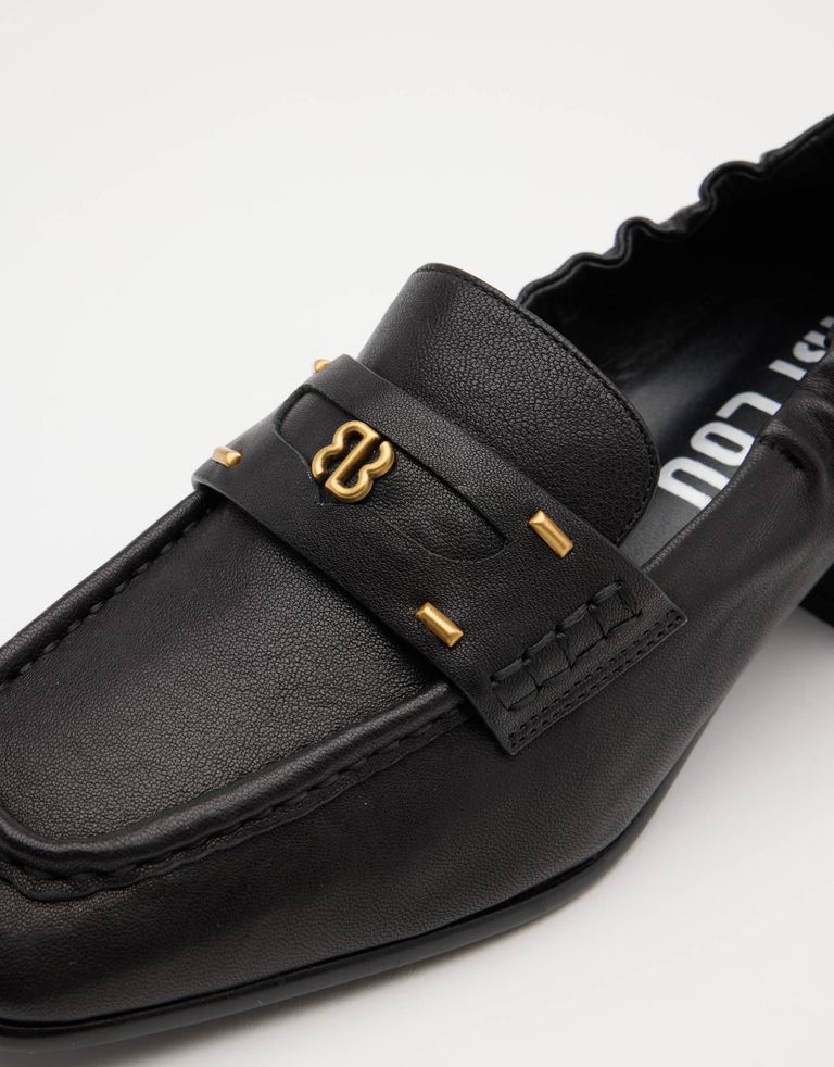 נעלי נשים - Bibi lou - נעלי מוקסין עם עקב DALIA - שחור4