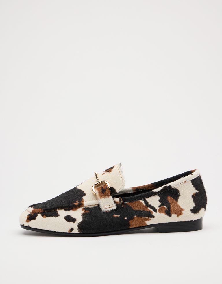 נעלי נשים - Bibi lou - נעלי מוקסין עם הדפס ASHE - לבן   חום1