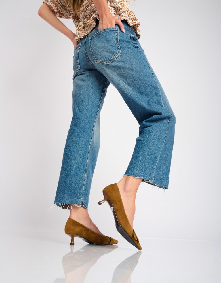 נעלי נשים - Bibi lou - נעלי סירה עם עקב ALTAR - קאמל1