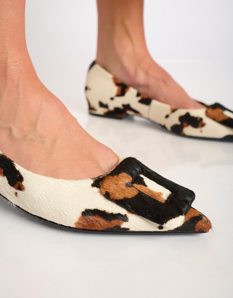 נעלי נשים - Bibi lou - נעלי סירה עם הדפס BONNIE - לבן   חום3