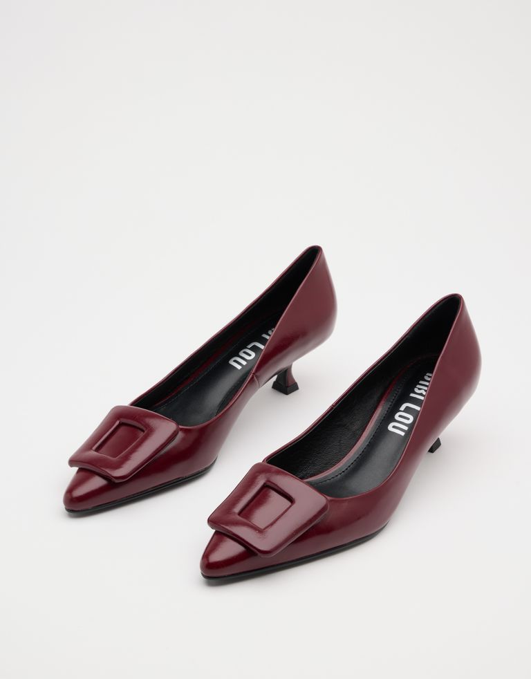 נעלי נשים -  - נעלי סירה עם עקב BONNIE - בורדו2