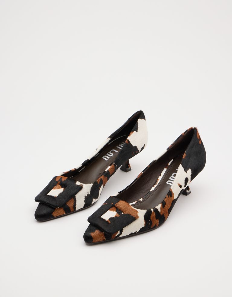 נעלי נשים - Bibi lou - נעלי עקב עם הדפס BONNIE - לבן   חום2