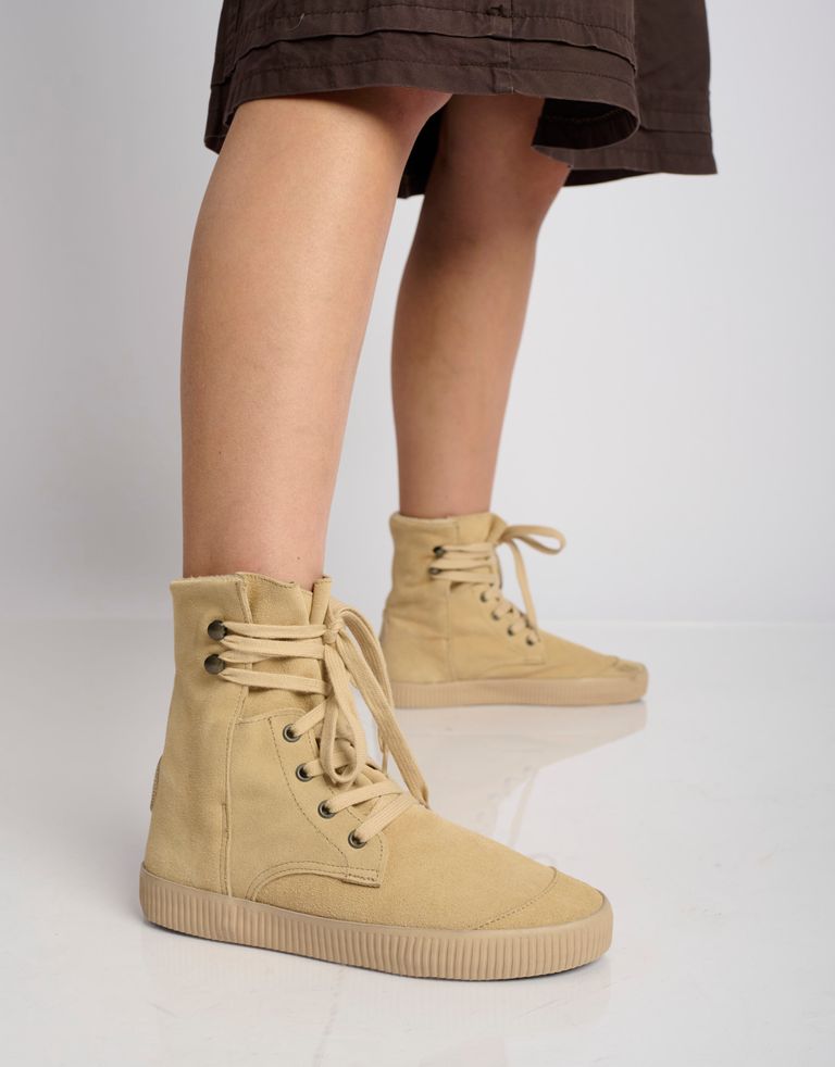 נעלי נשים - Aro - מגפוני זמש  שרוכים NOELLE - בז'3