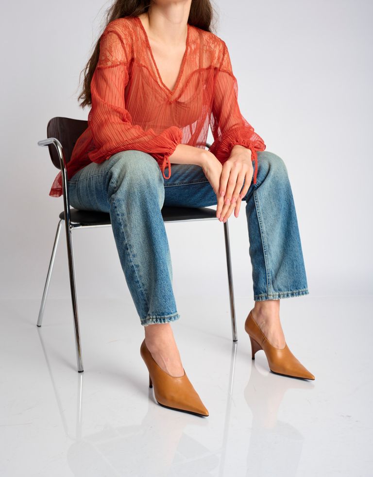 נעלי נשים - Jeffrey Campbell - נעלי עקב INVADER - חום בהיר2