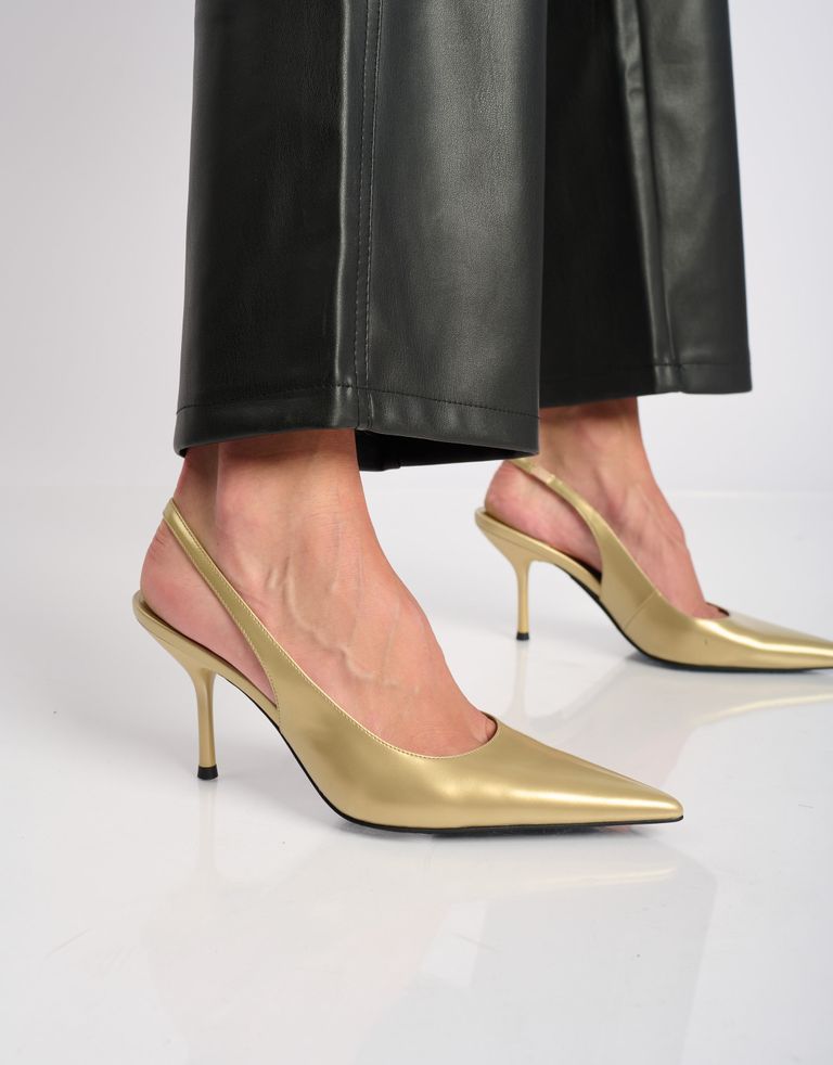 נעלי נשים - Jeffrey Campbell - נעלי סירה מטאליות LOFFICE - זהב2