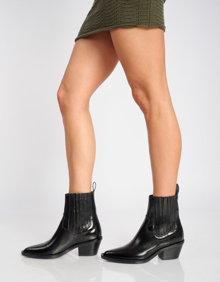 נעלי נשים - Mjus - מגפוני עור TERESA - שחור1