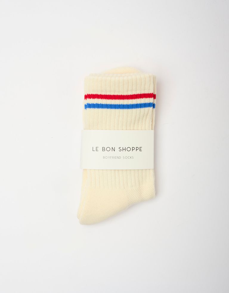 נעלי נשים - Le Bon Shoppe - גרביים BOYFRIEND - לבן1