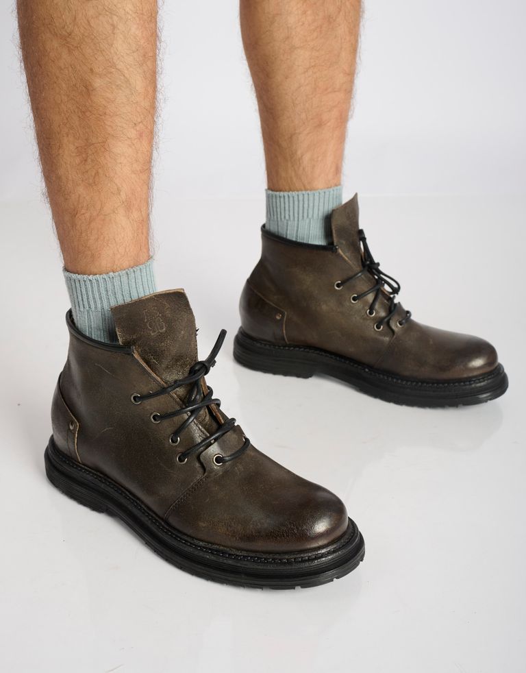 נעלי גברים - A.S. 98 - נעלי עור גבוהות STATIC - אפור3