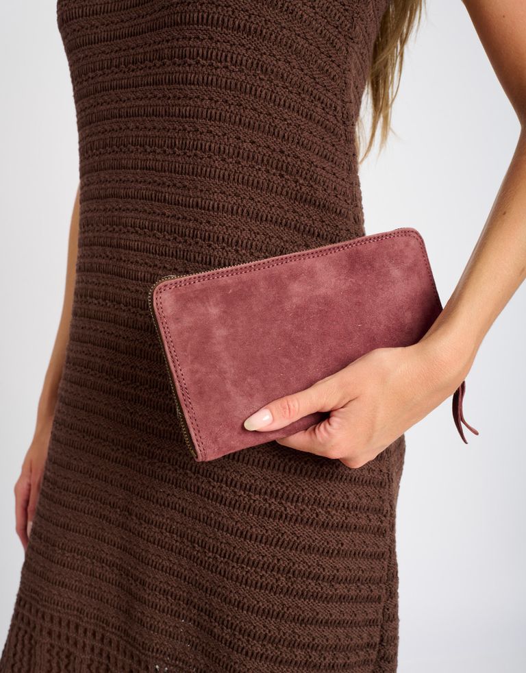 נעלי נשים - A.S. 98 - ארנק זמש מלבני גדול - בורדו1