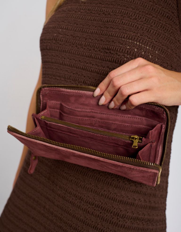 נעלי נשים - A.S. 98 - ארנק זמש מלבני גדול - בורדו3