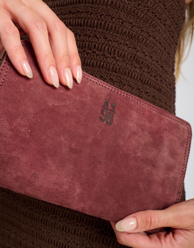 נעלי נשים - A.S. 98 - ארנק זמש מלבני גדול - בורדו4