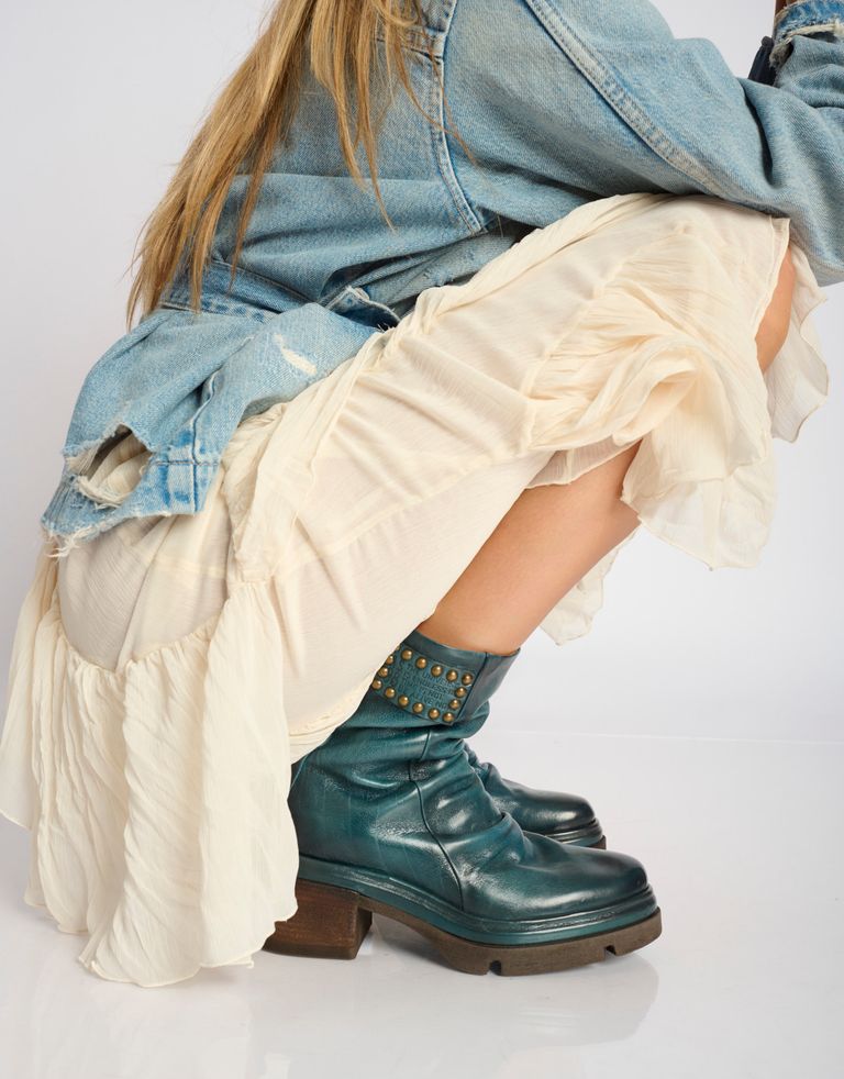 נעלי נשים - A.S. 98 - מגפיים עם ניטים EASY - כחול1