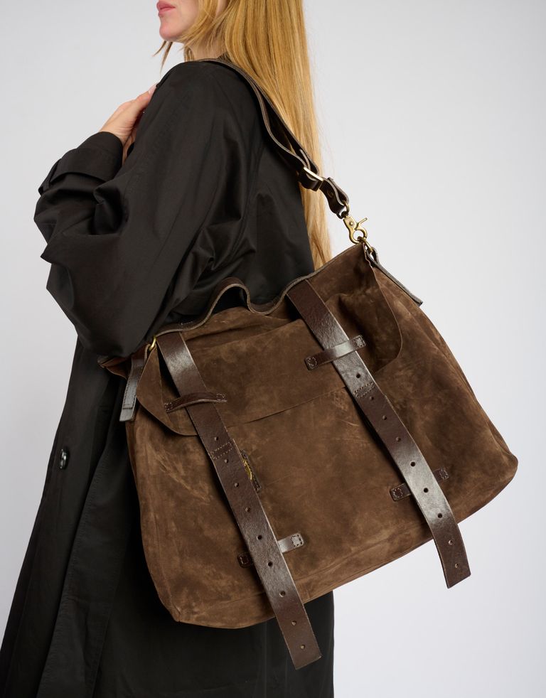 נעלי נשים - A.S. 98 - תיק צד מזמש  CAMILLA - חום כהה1