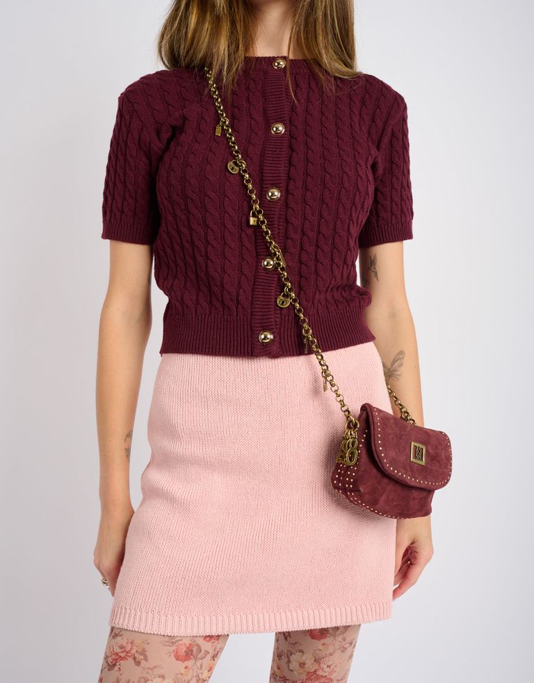 נעלי נשים - A.S. 98 - MAGGIA תיק ארנק קטן מזמש - בורדו1