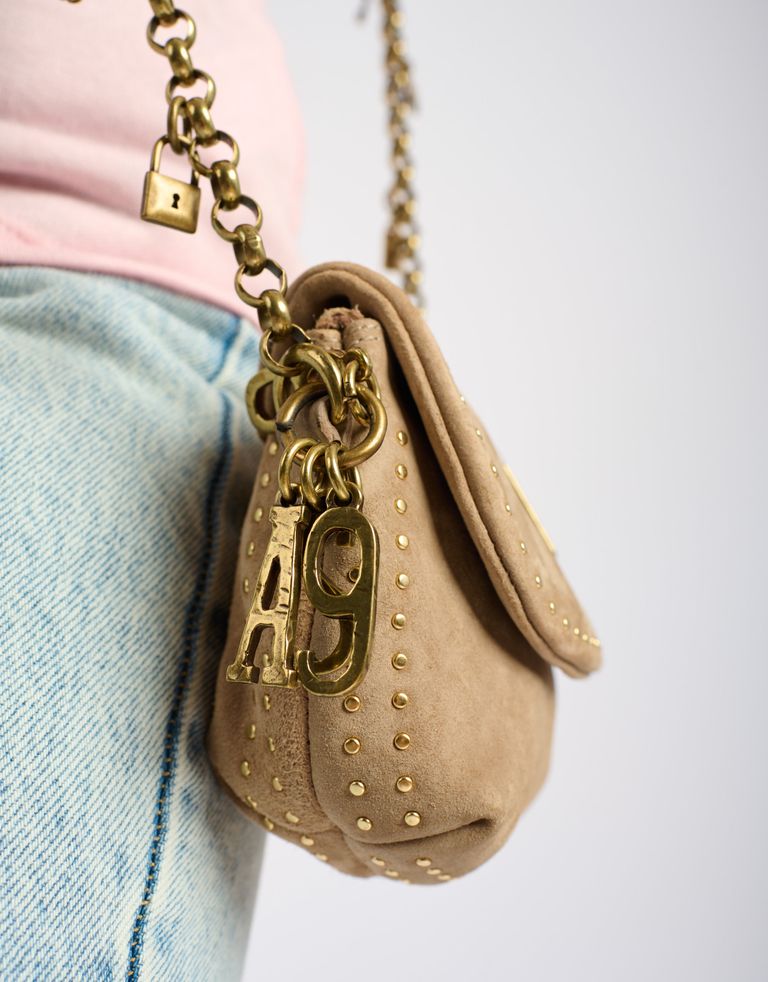 נעלי נשים - A.S. 98 - MAGGIA תיק ארנק קטן מזמש - בז'2