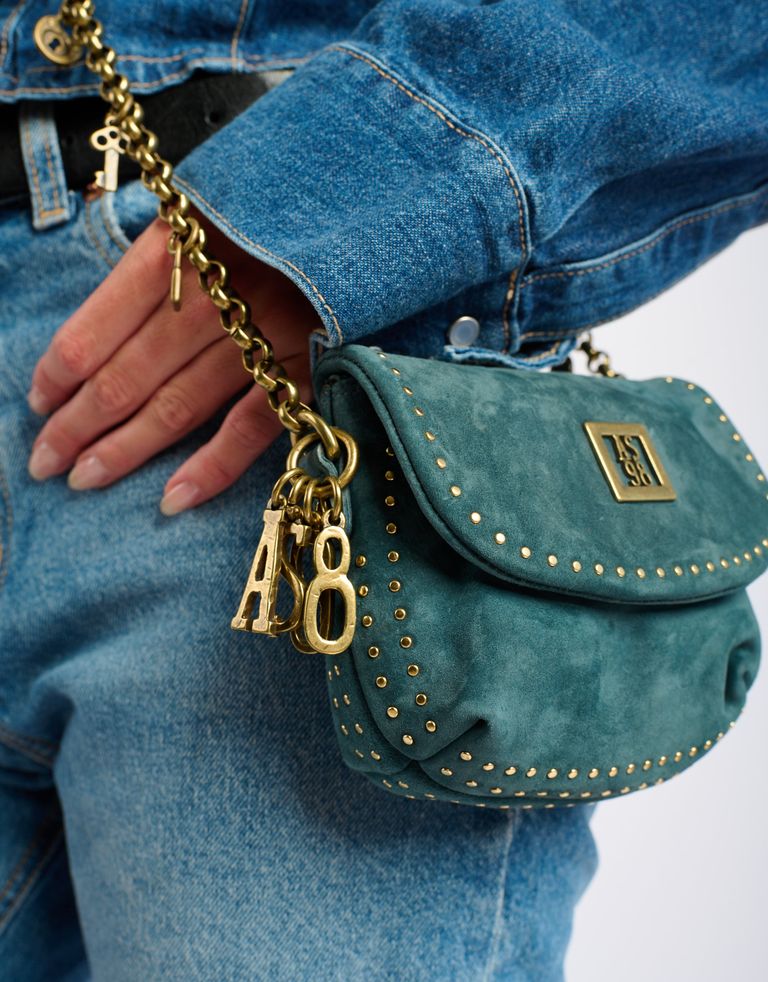 נעלי נשים - A.S. 98 - MAGGIA תיק ארנק קטן מזמש - פטרול3