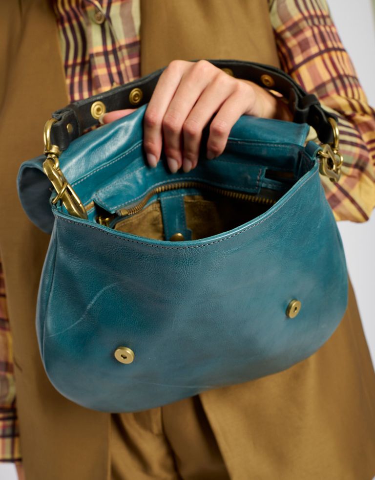 נעלי נשים - A.S. 98 - תיק צד מעור CARLOTTA - פטרול2