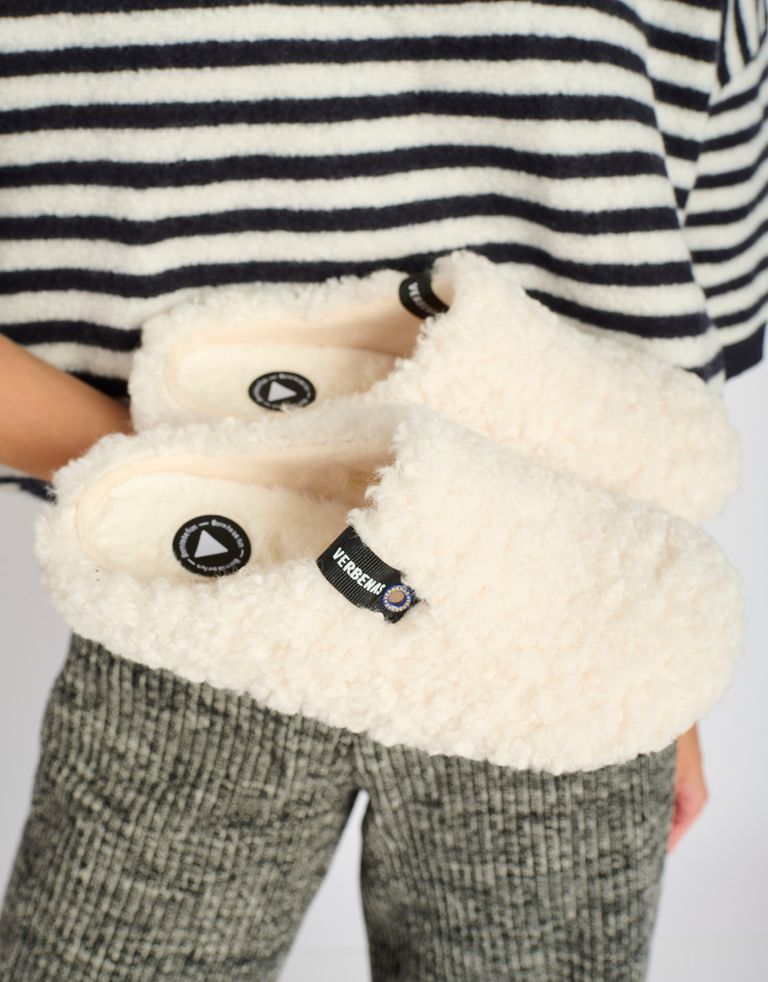 נעלי נשים - Verbenas - נעלי בית YORK CURLY - לבן1