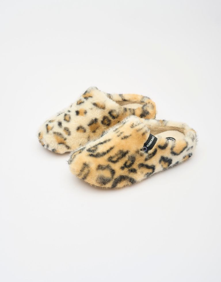 נעלי נשים - Verbenas - נעלי בית מנומרות YORK FUR - קאמל4