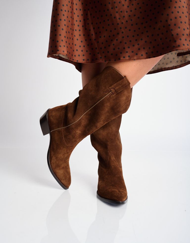 נעלי נשים - Jeffrey Campbell - מגפי בוקרים  HOMESTEAD - חום כהה2