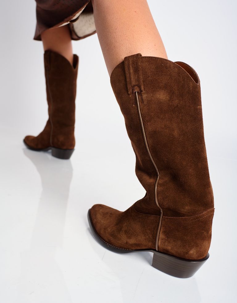 נעלי נשים - Jeffrey Campbell - מגפי בוקרים  HOMESTEAD - חום כהה4