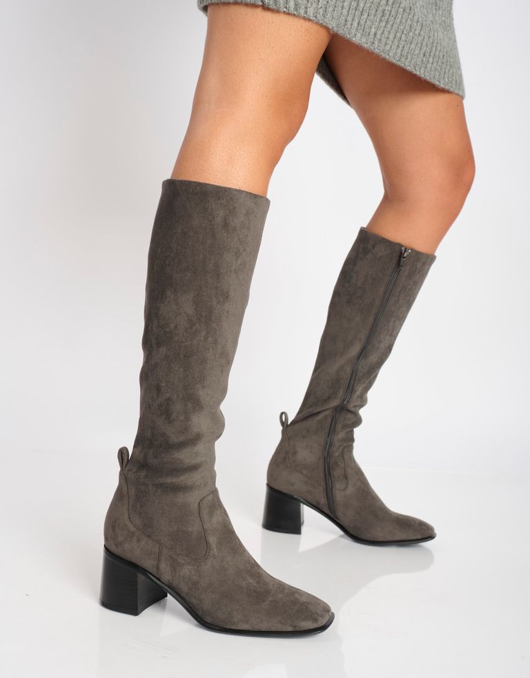 נעלי נשים - Jeffrey Campbell - מגפיים דמוי זמש JEREM-KH - אפור1