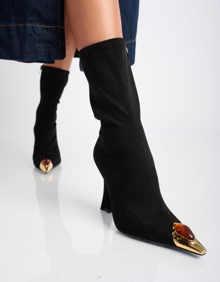 נעלי נשים - Jeffrey Campbell - מגפיים עם עקב THE STONE - שחור1