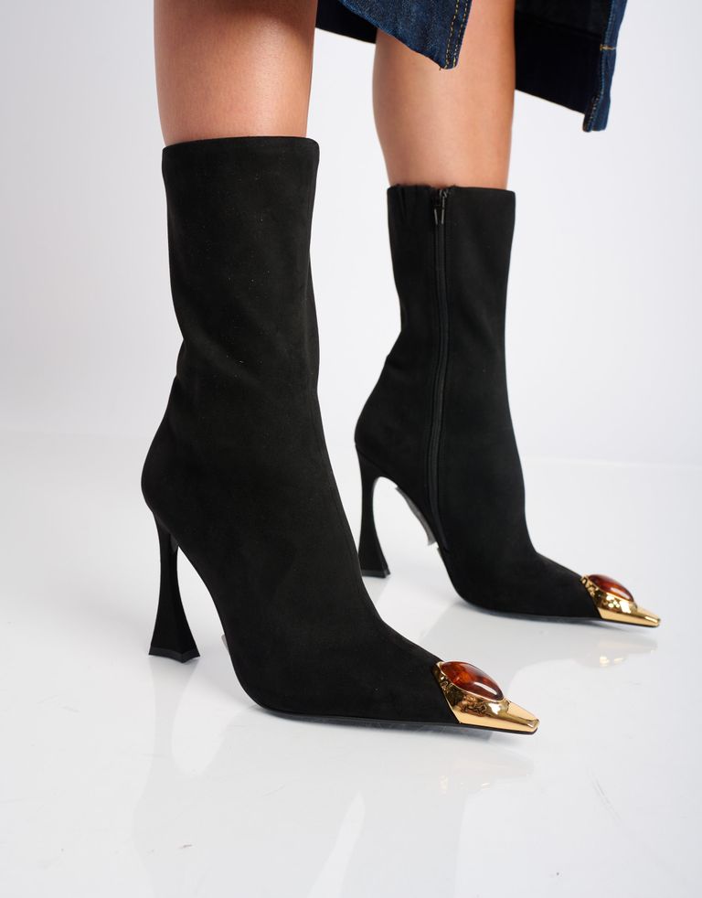 נעלי נשים - Jeffrey Campbell - מגפיים עם עקב THE STONE - שחור2