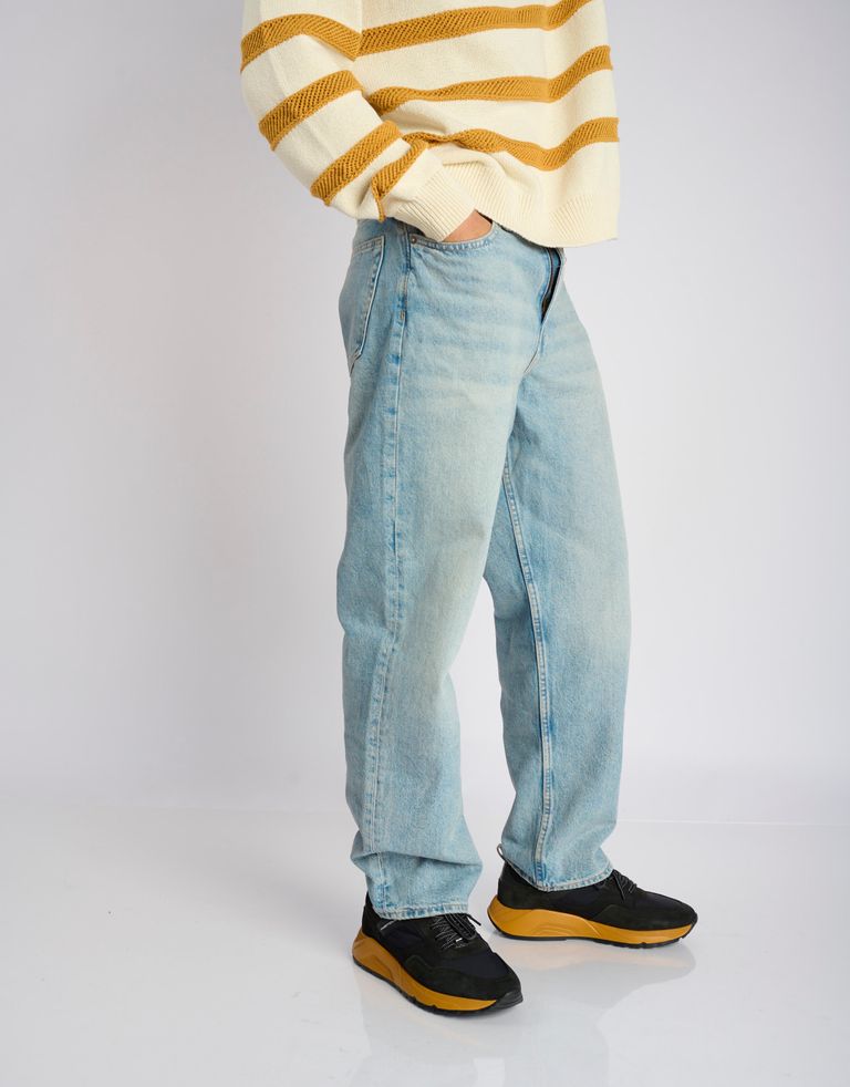 נעלי גברים -  - סניקרס זמש ובד STRIDER - שחור כתום2