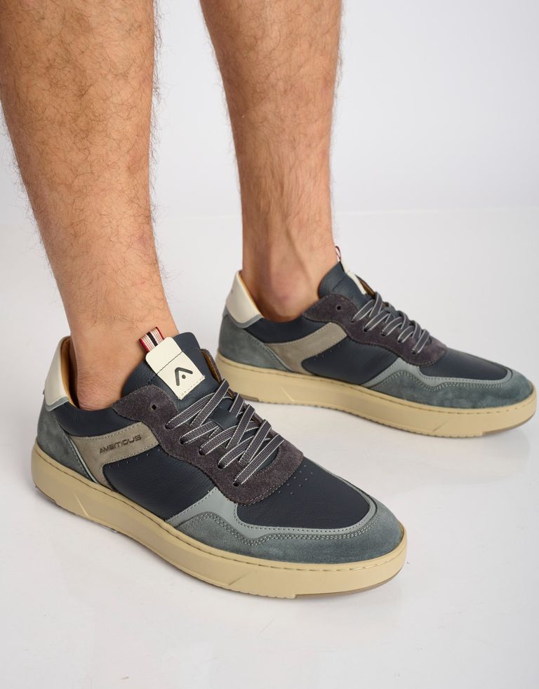 נעלי נשים - Ambitious - סניקרס עור AKTIF - כחול   אפור2