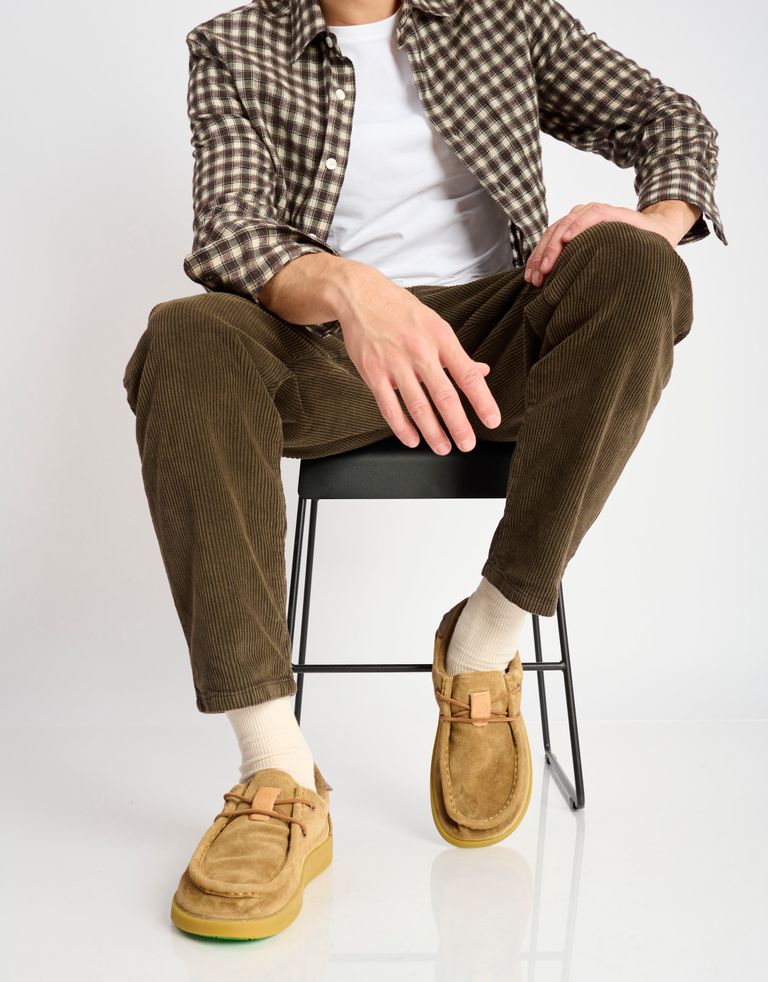 נעלי גברים - Satorisan - מוקסינים מזמש KWAHU - חום בהיר2