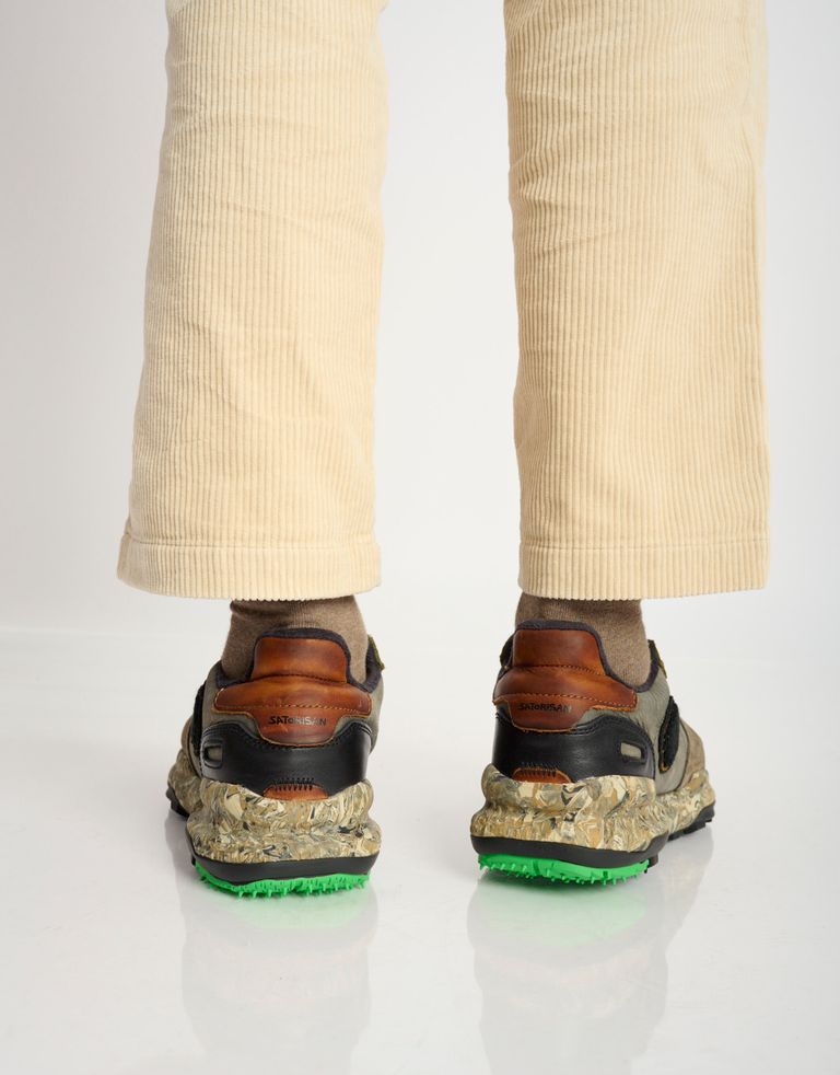 נעלי גברים - Satorisan - סניקרס עור CHACRONA - חאקי   אפור4