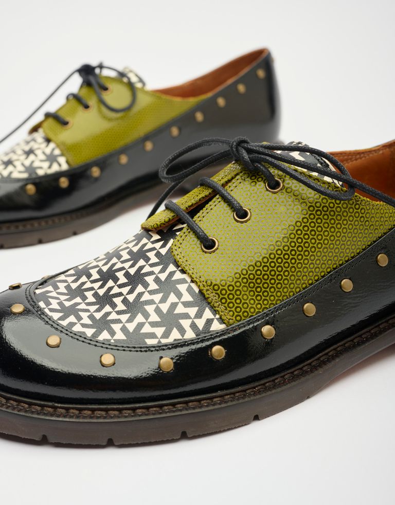 נעלי נשים - Chie Mihara - נעליים שטוחות JEITER - שחור ירוק2