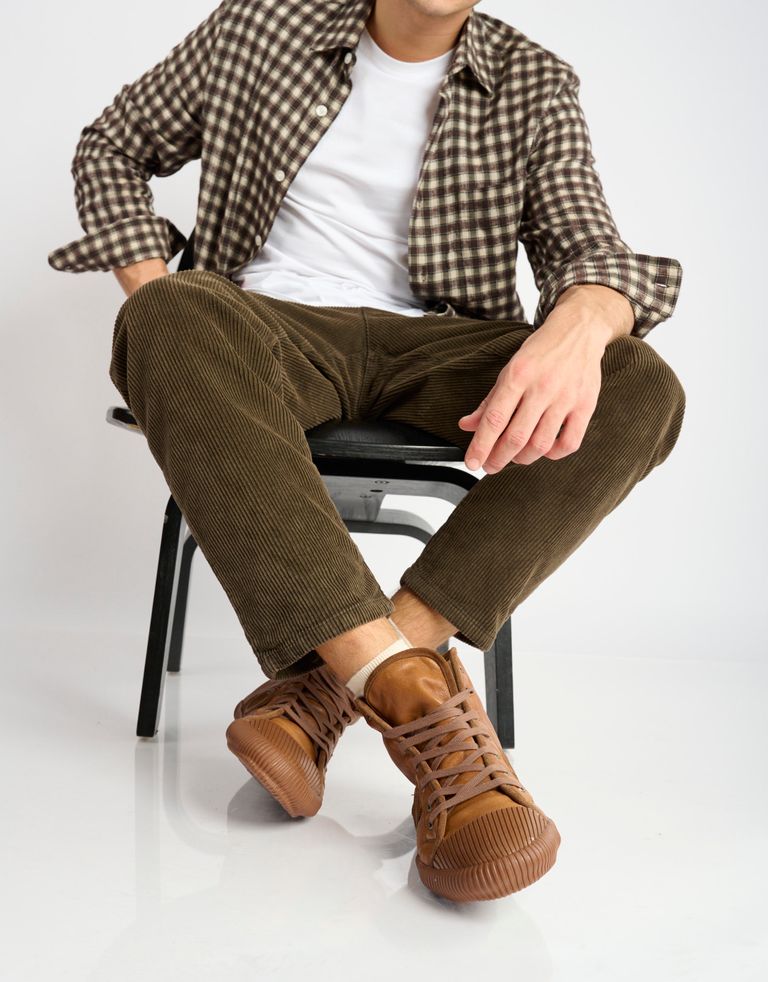 נעלי גברים - Aro - סניקרס גבוהות CHARLIE - חום1