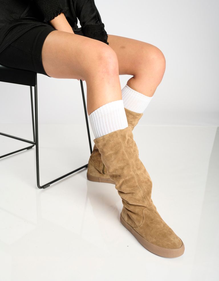 נעלי נשים - Aro - מגפי זמש גבוהות NOELLE - חום בהיר3