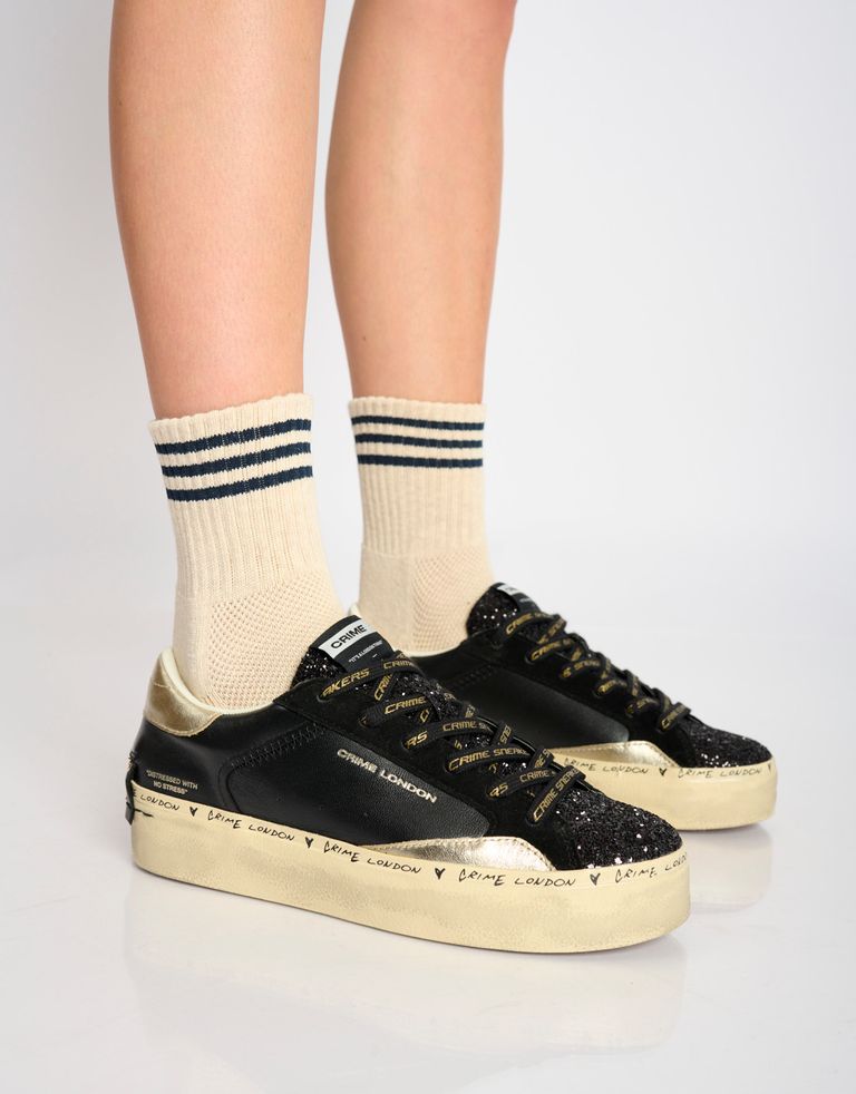 נעלי נשים - Crime London - סניקרס AGNES פלטפורמה - שחור1
