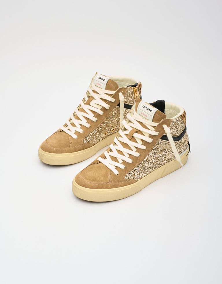 נעלי נשים - Crime London - סניקרס גבוהות JONAS - זהב2