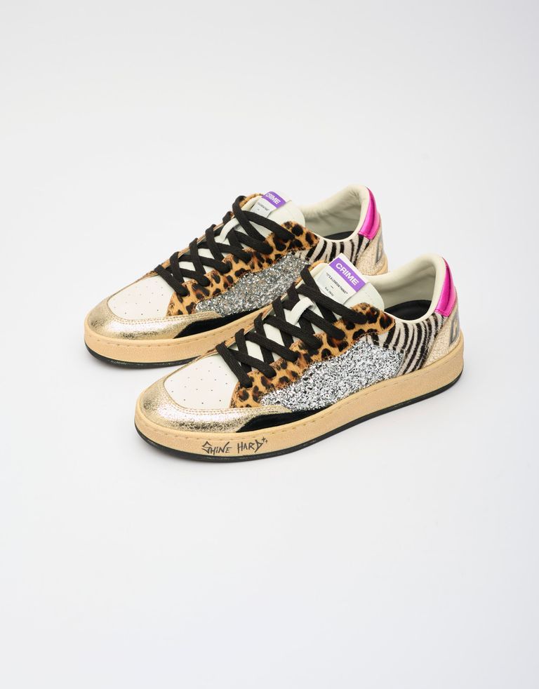 נעלי נשים - Crime London - סניקרס IGGY - זהב כסף2