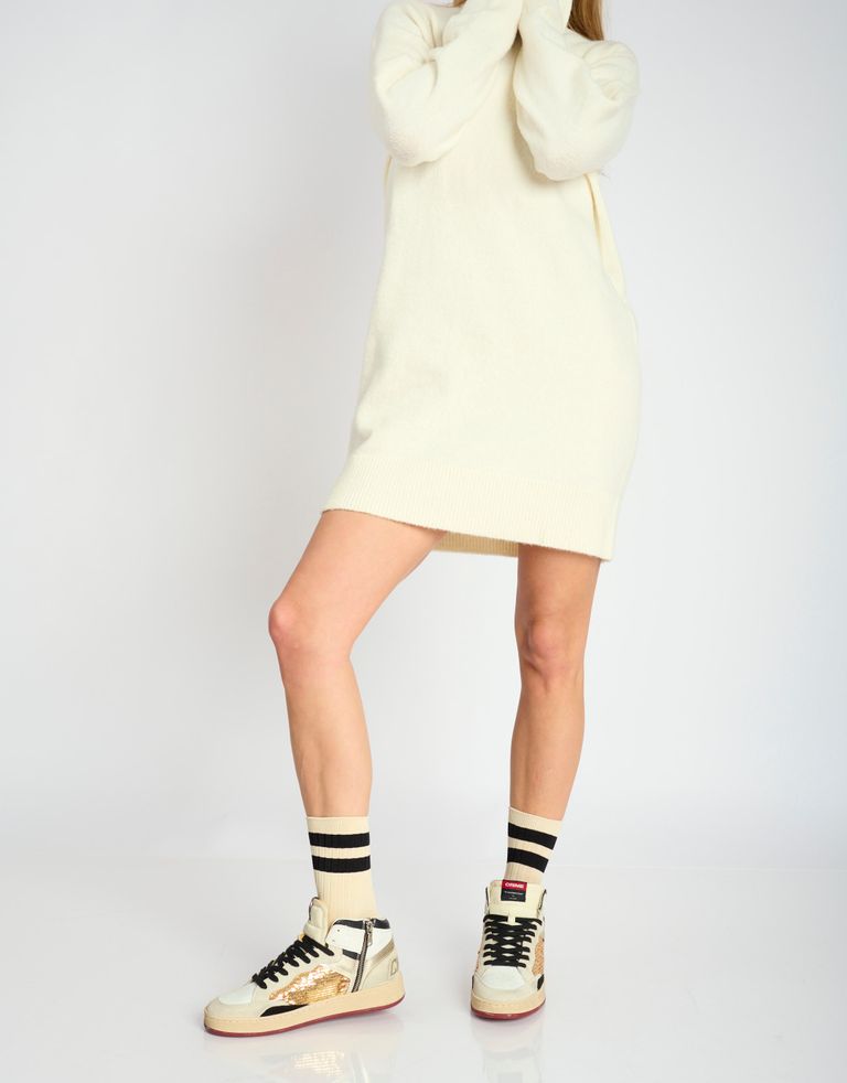 נעלי נשים - Crime London - סניקרס IGGY  גבוהות - לבן   זהב3