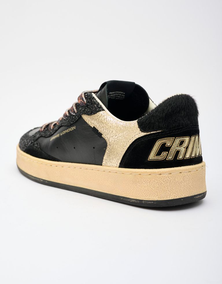 נעלי נשים - Crime London - סניקרס IGGY - שחור   זהב3