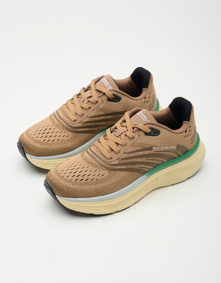 נעלי נשים - Fessura - סניקרס SPEED - חום בהיר2