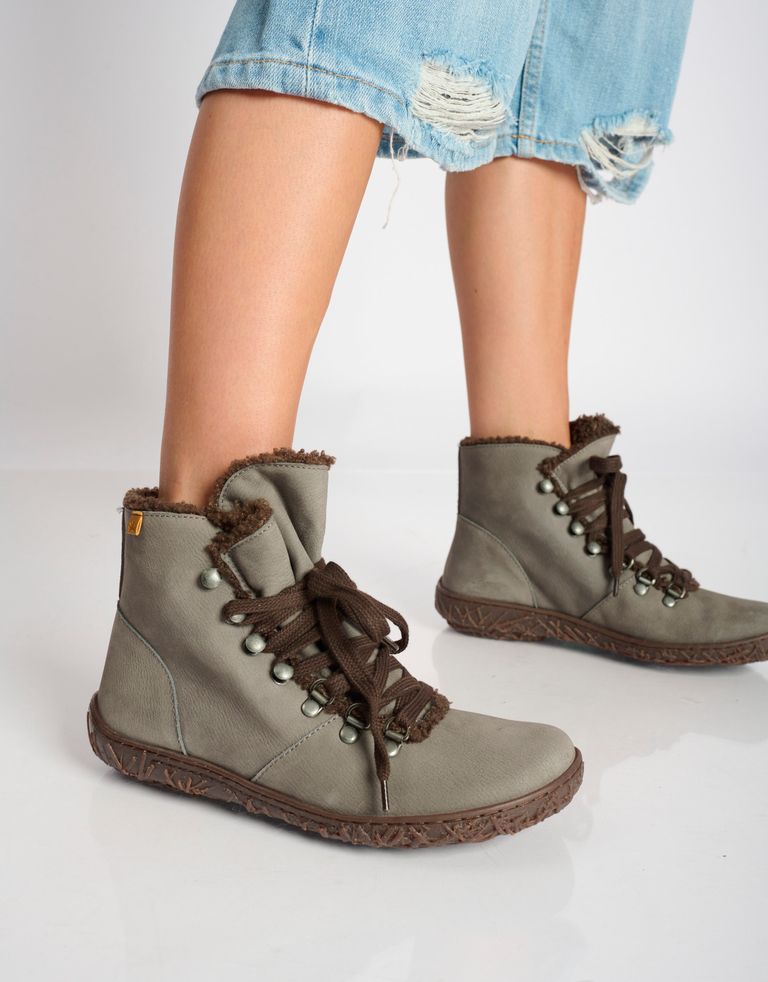 נעלי נשים - El Naturalista - מגפוני  שרוכים NIDO ELLA - אפור2