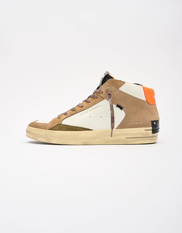 נעלי גברים - Crime London - סניקרס ALBIE גבוהות - לבן   חום2