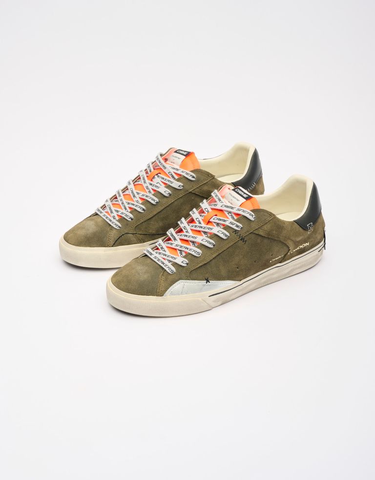 נעלי גברים - Crime London - סניקרס זמש BONO - חאקי2