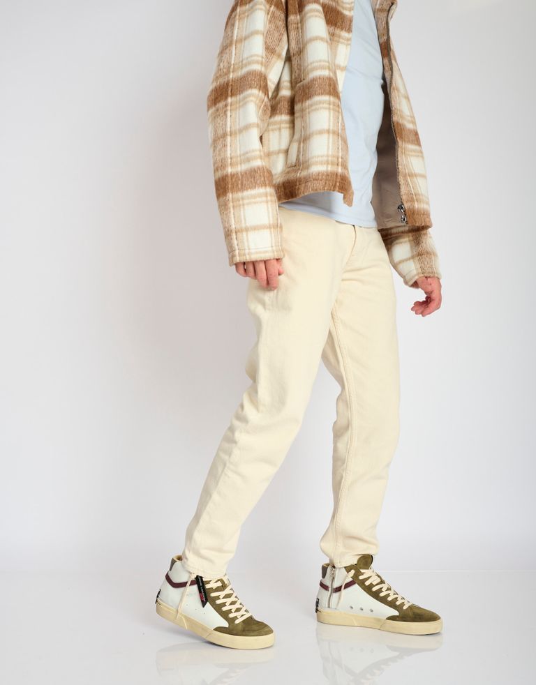 נעלי גברים - Crime London - סניקרס גבוהות JONAS - חאקי   לבן2