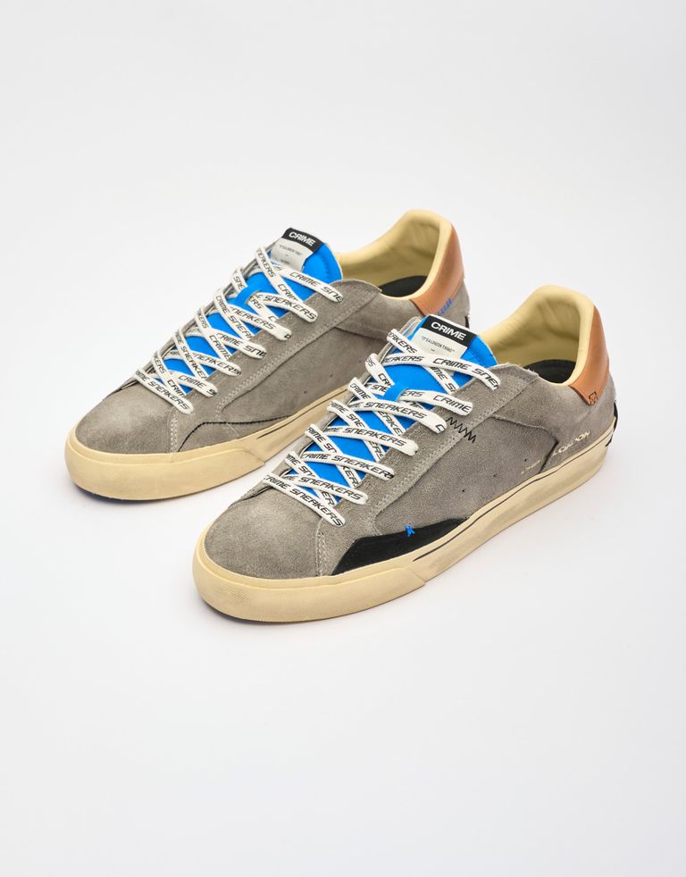 נעלי גברים - Crime London - סניקרס זמש BONO - אפור3