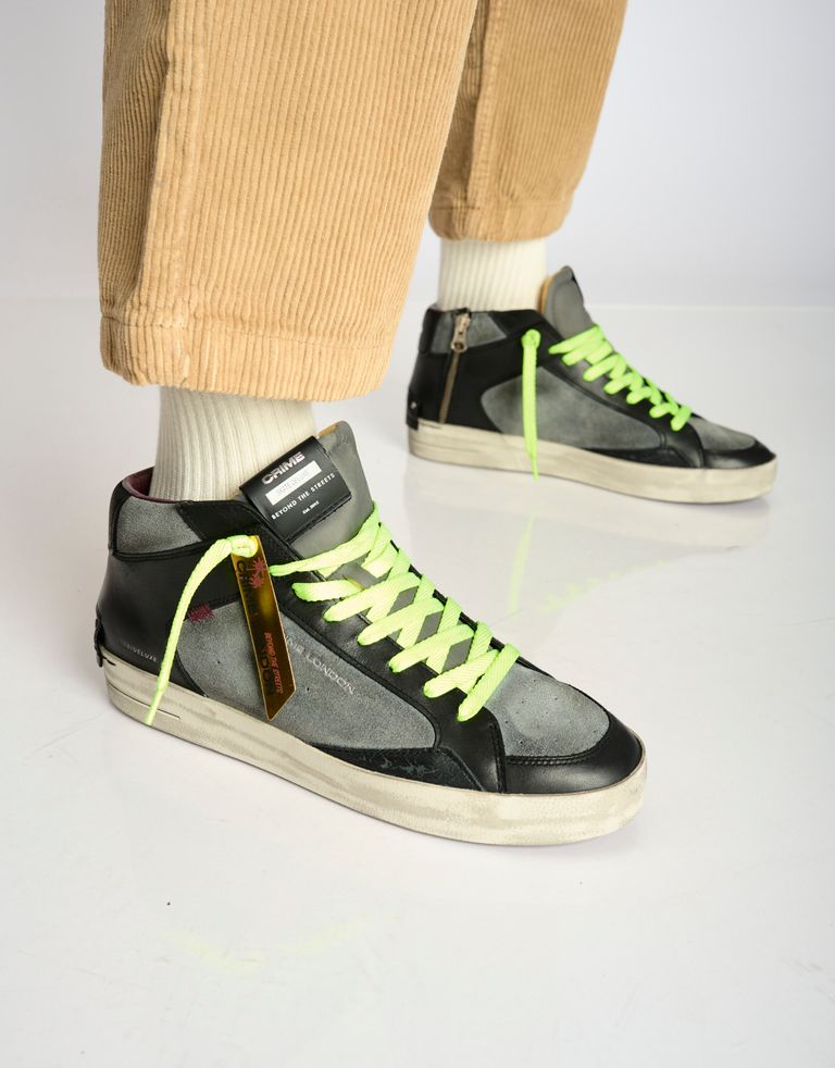נעלי גברים - Crime London - סניקרס ALBIE גבוהות - שחור אפור4
