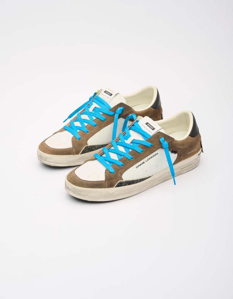 נעלי גברים - Crime London - סניקרס ALBIE - חום   לבן2